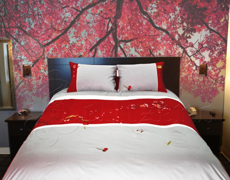 Cherry blossom - xanh ghi / đỏ đun